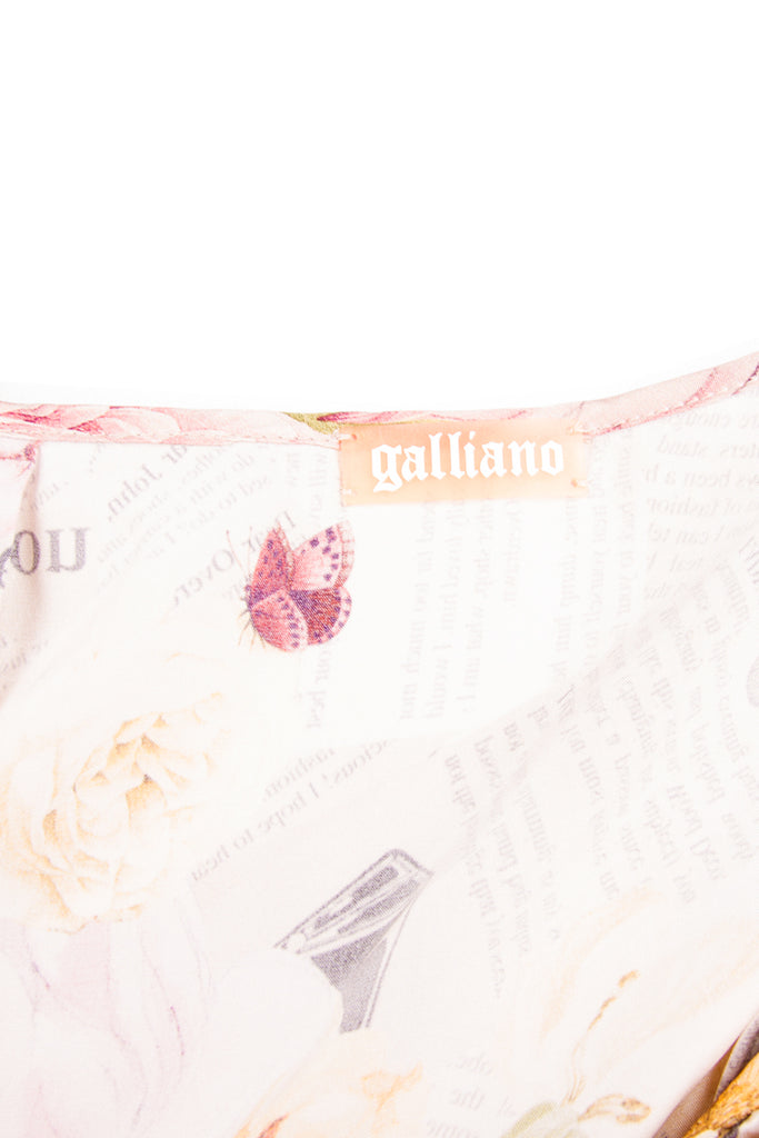 John Galliano Silk Newspaper Print Dress - irvrsbl