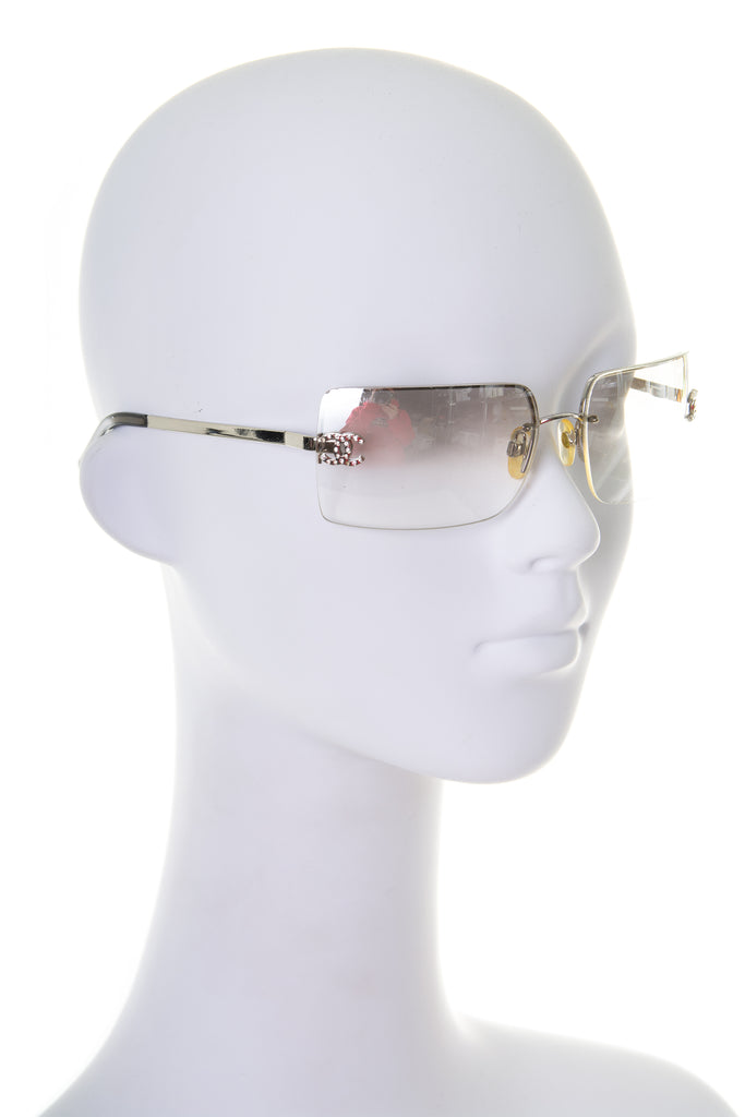 ChanelRimless Crystal Sunglasses- irvrsbl