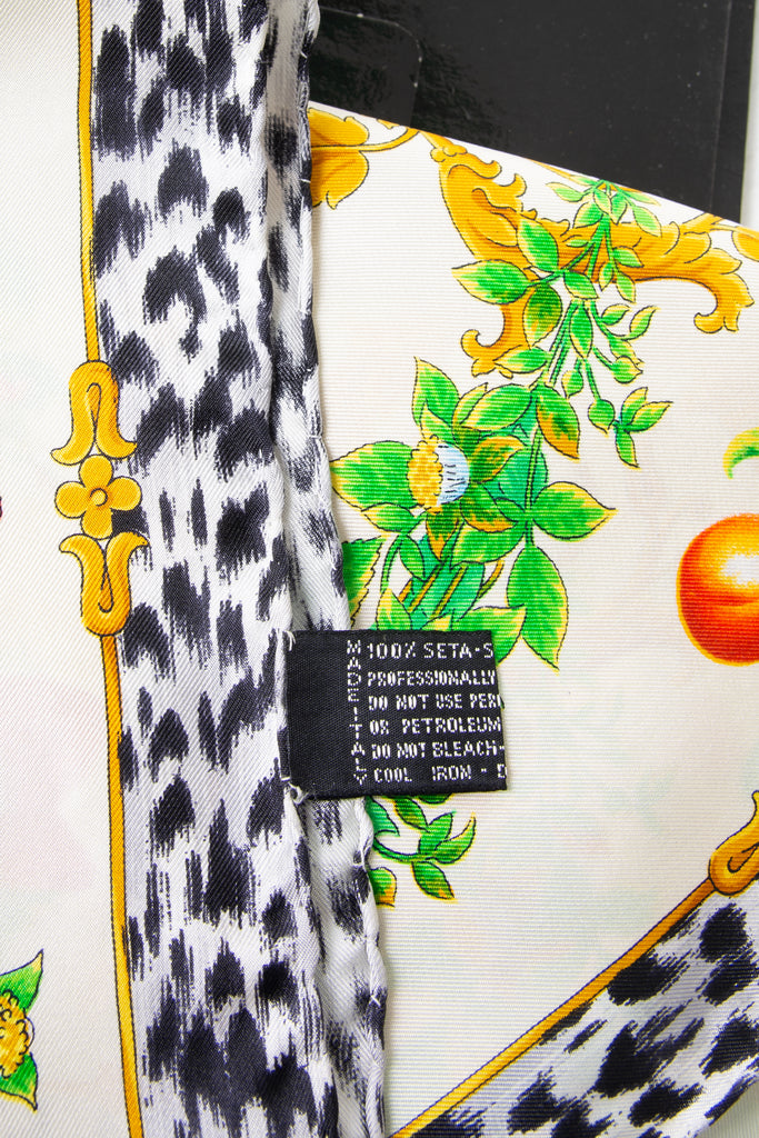 Versace Butterfly and Fruit Print Baroque Scarf - irvrsbl