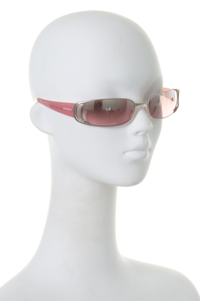 Miu Miu Pink Wraparound Sunglasses - irvrsbl