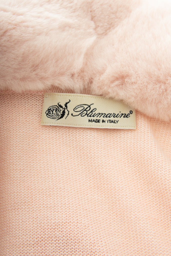 Blumarine Sequin Cardigan with Fur Collar - irvrsbl