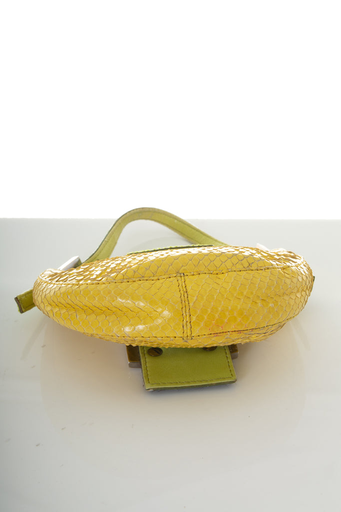 Fendi Python Mini Croissant in Yellow - irvrsbl