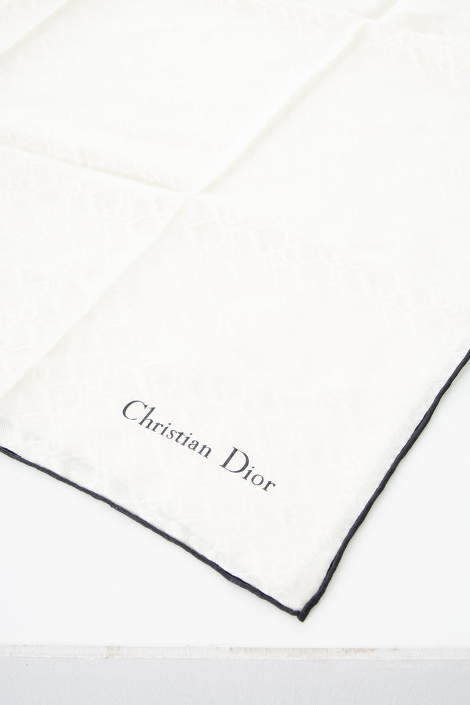 Christian DiorWhite Silk Scarf- irvrsbl