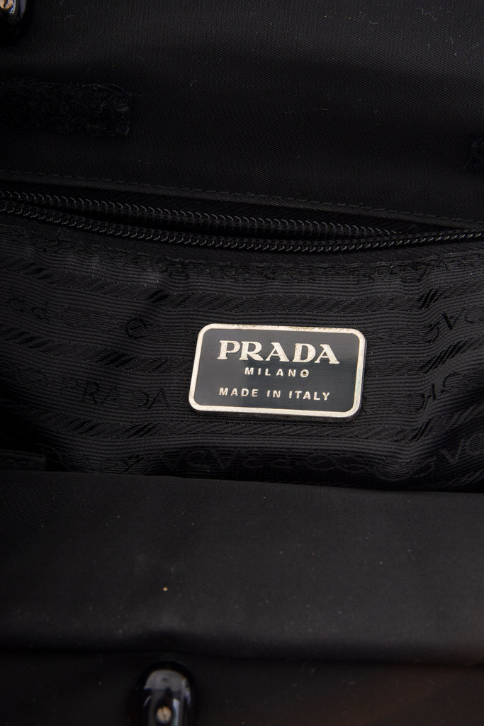PradaNylon Bag with Acrylic Handle- irvrsbl