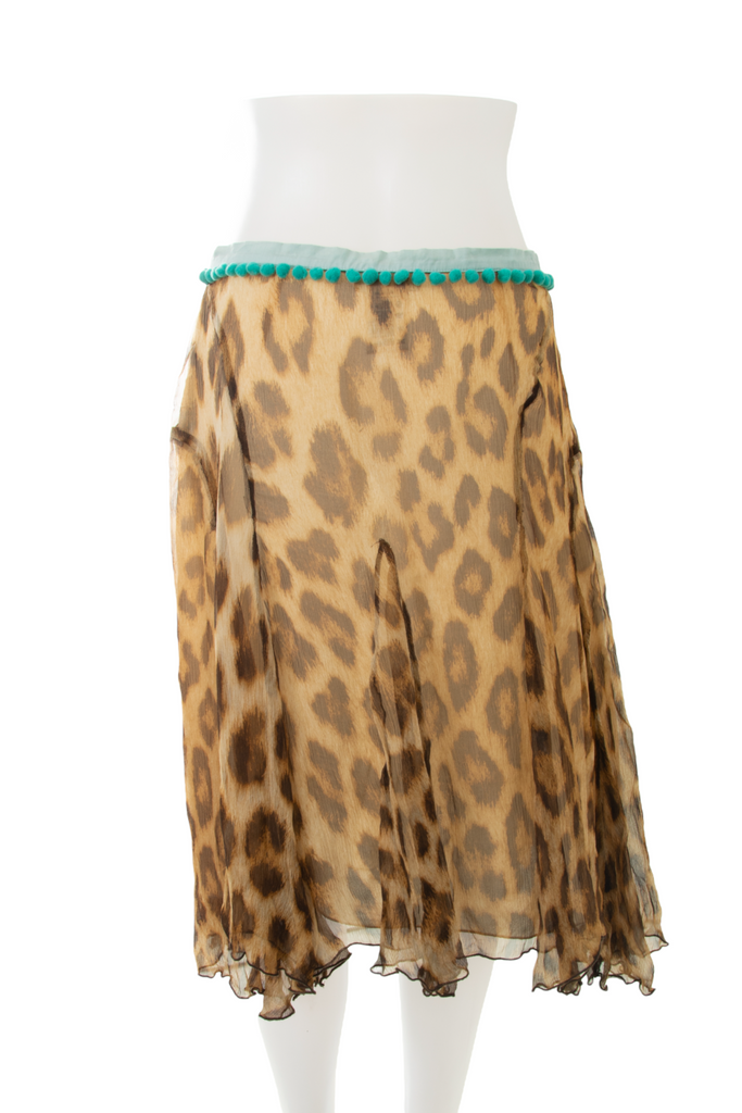 BlumarineLeopard Silk Skirt- irvrsbl