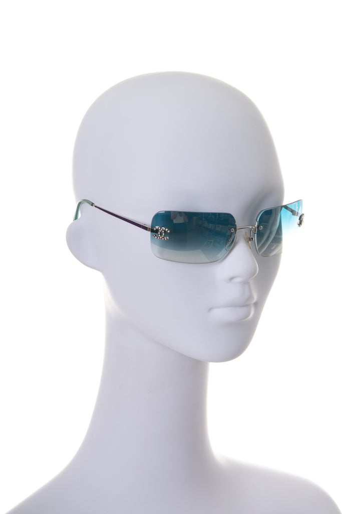 Chanel Swarovski Sunglasses in Blue - irvrsbl
