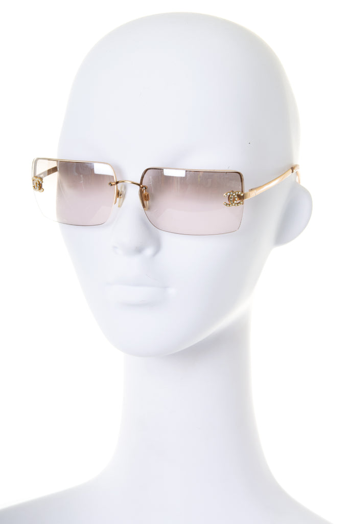 ChanelRimless Crystal Sunglasses- irvrsbl