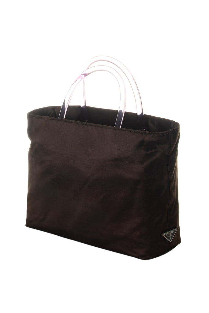 PradaChocolate Bag with Perspex Handle- irvrsbl