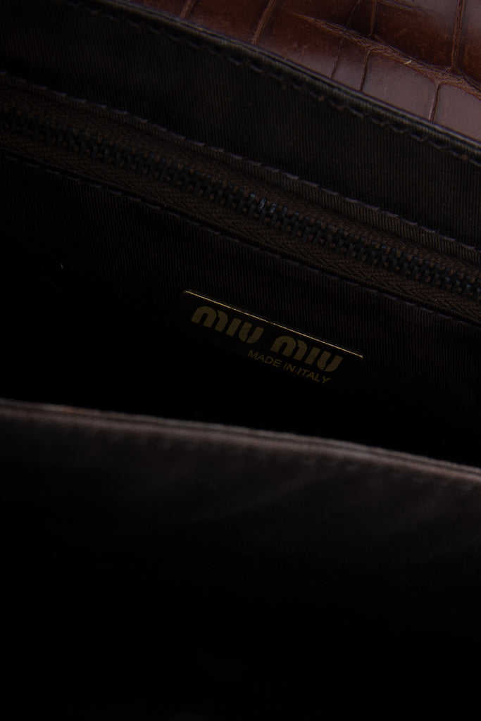 Miu MiuCroc Bag with Bow- irvrsbl