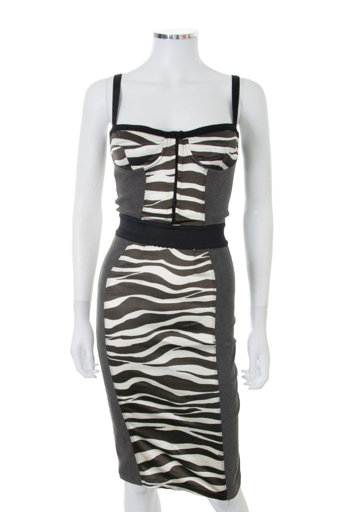 Dolce and Gabbana Zebra Bustier Dress - irvrsbl