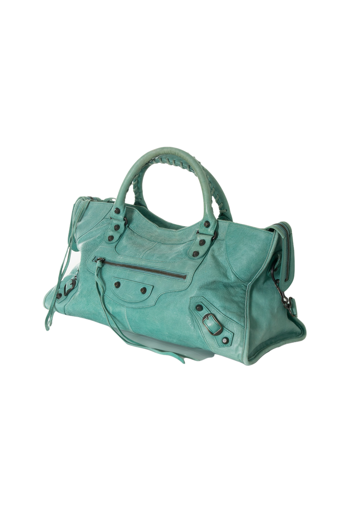 BalenciagaMotorcycle Bag in Turquoise- irvrsbl