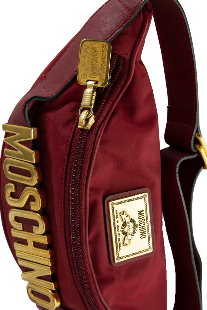 Moschino Redwall Fannypack in Maroon - irvrsbl