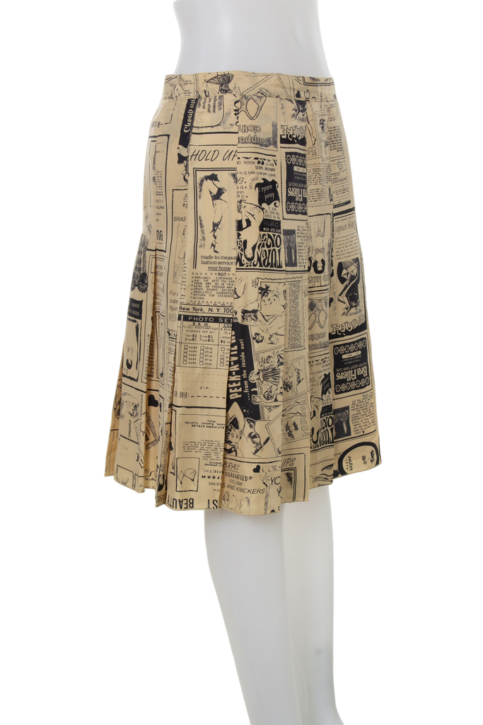 MoschinoNewspaper Print Skirt- irvrsbl